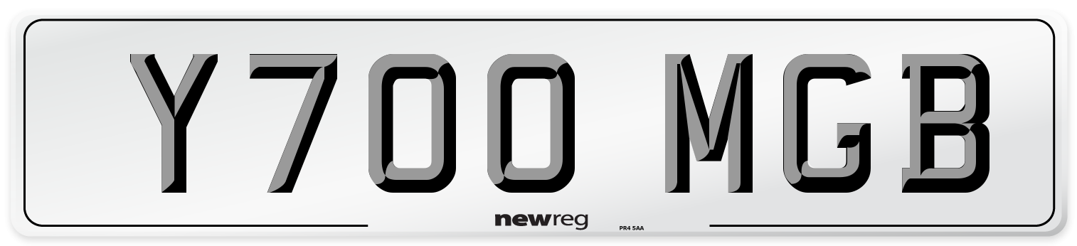 Y700 MGB Number Plate from New Reg